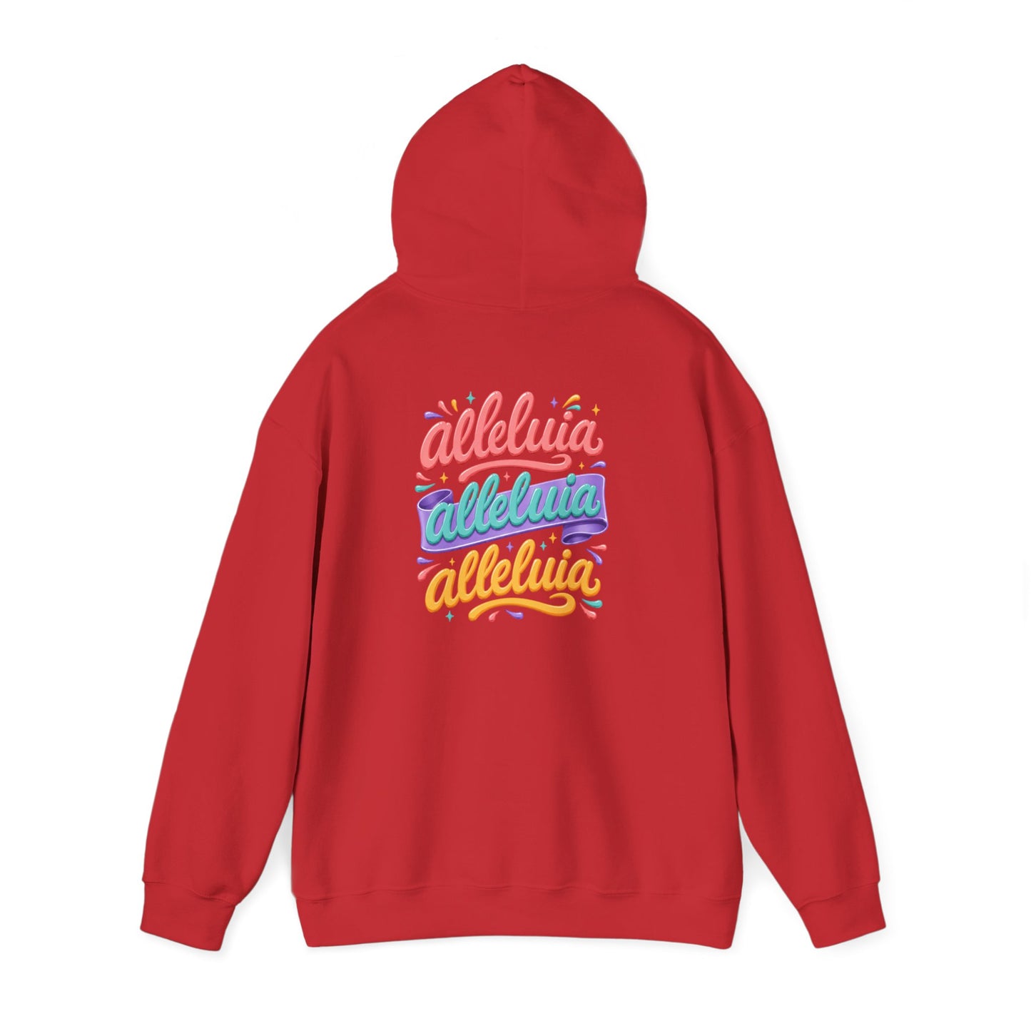 Trinity Drip Alleluia Hoodie — Colorful Back Print Religious Graphic Hoodie