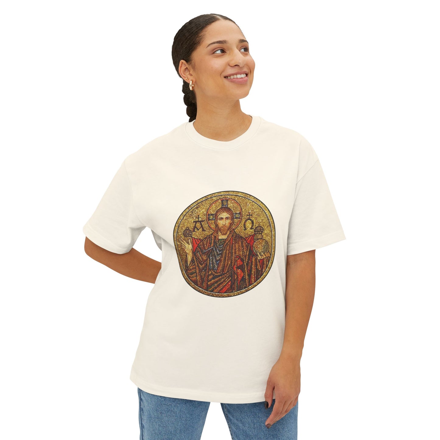 Christ Pantocrator - Unisex Oversized Boxy T-Shirt