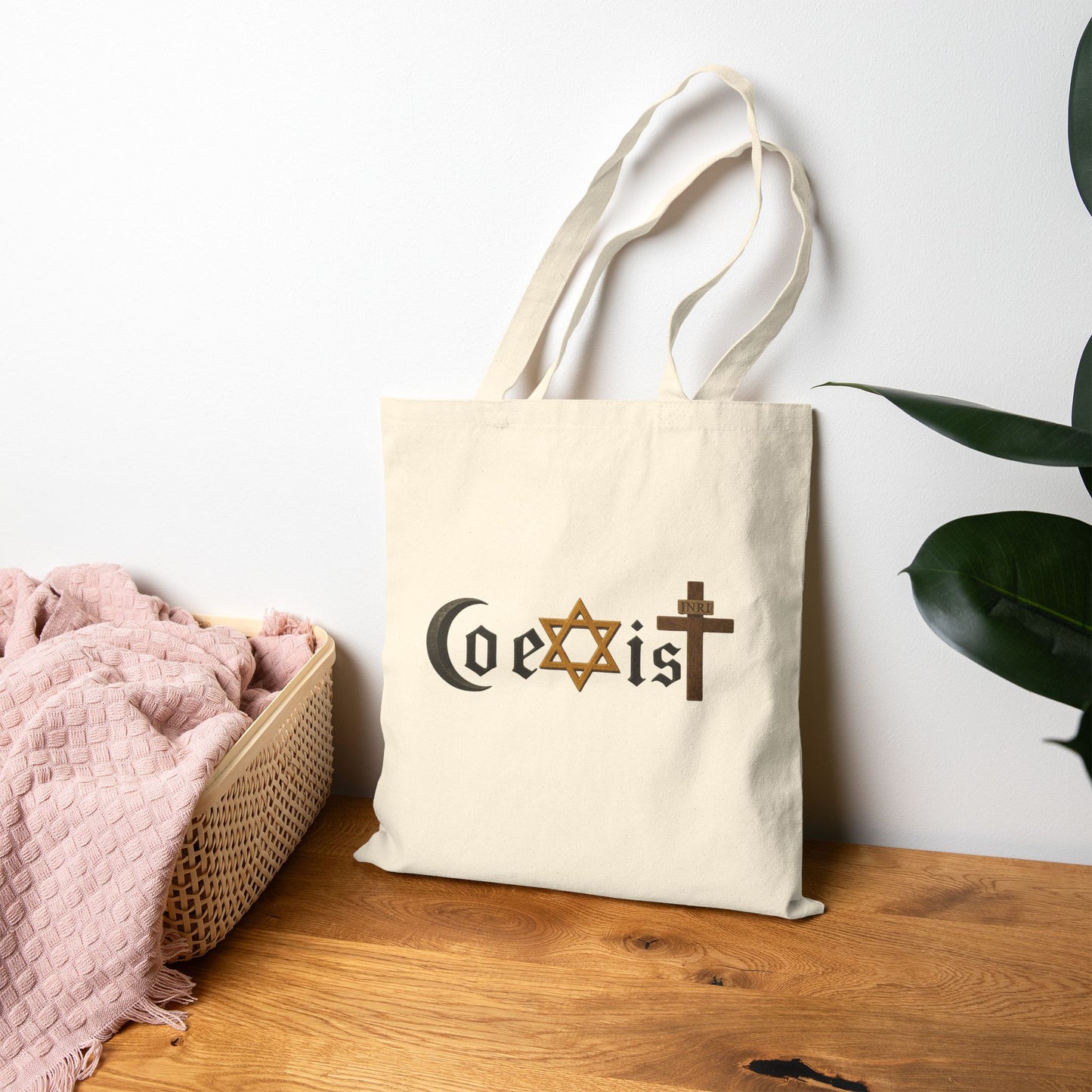 Coexist Canvas Tote Bag — Reusable Grocery Tote
