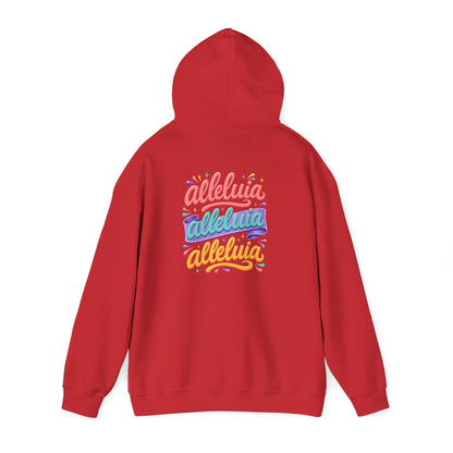 Trinity Drip Alleluia Hoodie — Colorful Back Print Religious Graphic Hoodie