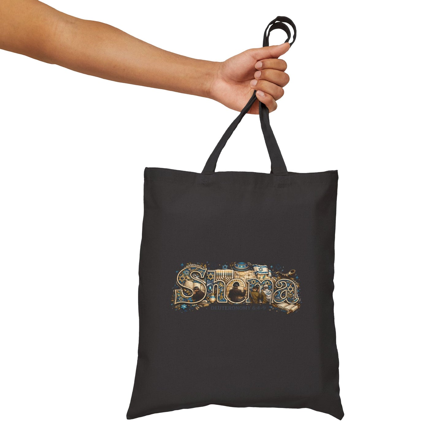 Shema (Deuteronomy 6:4-9) Canvas Tote Bag — 'Coexist' & 'Trinity Drip' Peaceful Faith Symbols Reusable Grocery Tote