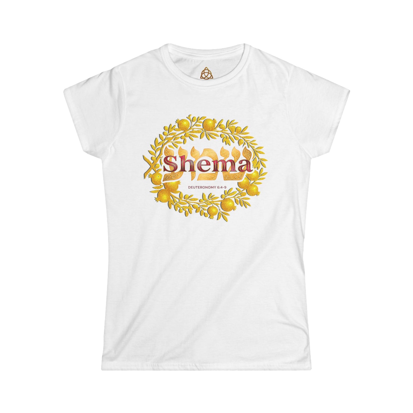 Shema Women's T-Shirt — Vibrant Neon Prayer Fist Graphic Tee