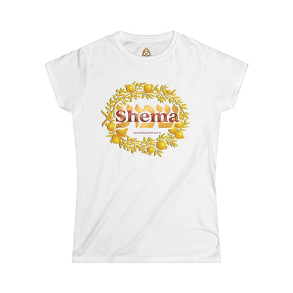 Shema Women's T-Shirt — Vibrant Neon Prayer Fist Graphic Tee