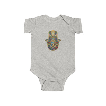 Biblical Hamsa Hand Baby Bodysuit — Infant Organic-Feel Onesie