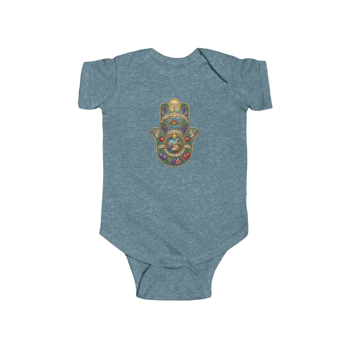 Biblical Hamsa Hand Baby Bodysuit — Infant Organic-Feel Onesie
