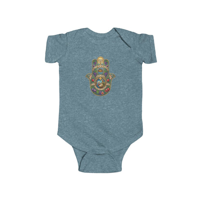 Biblical Hamsa Hand Baby Bodysuit — Infant Organic-Feel Onesie
