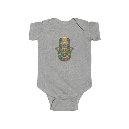 Biblical Hamsa Hand Baby Bodysuit — Infant Organic-Feel Onesie