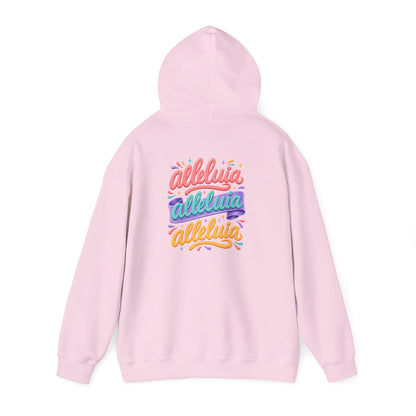 Trinity Drip Alleluia Hoodie — Colorful Back Print Religious Graphic Hoodie