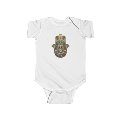Biblical Hamsa Hand Baby Bodysuit — Infant Organic-Feel Onesie