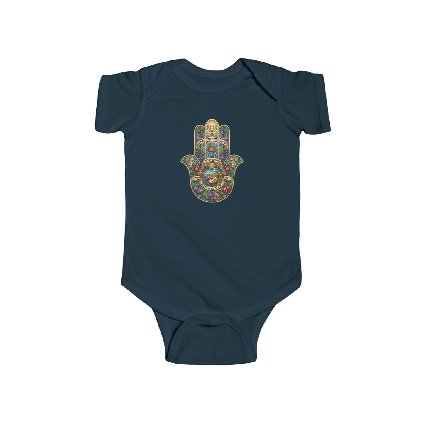 Biblical Hamsa Hand Baby Bodysuit — Infant Organic-Feel Onesie