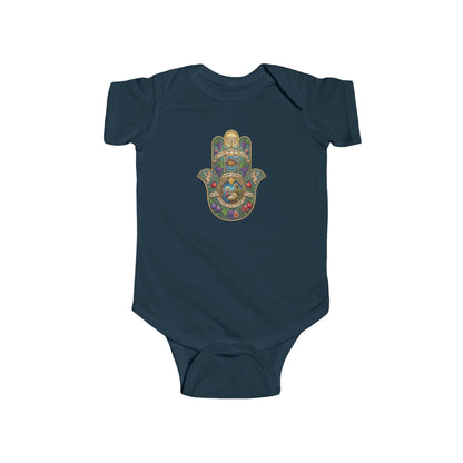 Biblical Hamsa Hand Baby Bodysuit — Infant Organic-Feel Onesie