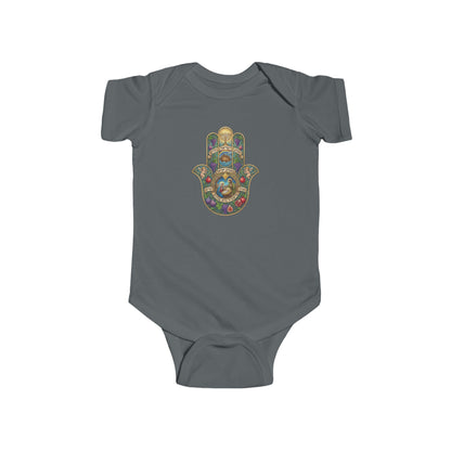 Biblical Hamsa Hand Baby Bodysuit — Infant Organic-Feel Onesie
