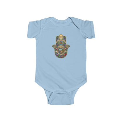 Biblical Hamsa Hand Baby Bodysuit — Infant Organic-Feel Onesie