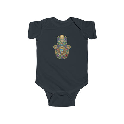 Biblical Hamsa Hand Baby Bodysuit — Infant Organic-Feel Onesie
