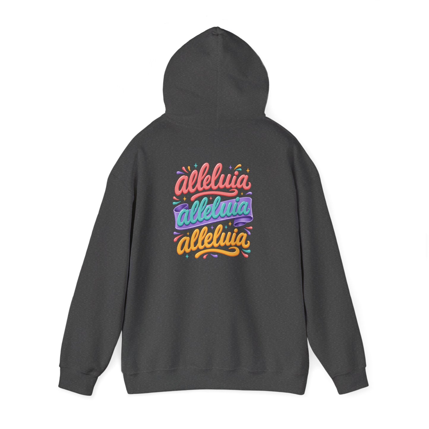 Trinity Drip Alleluia Hoodie — Colorful Back Print Religious Graphic Hoodie