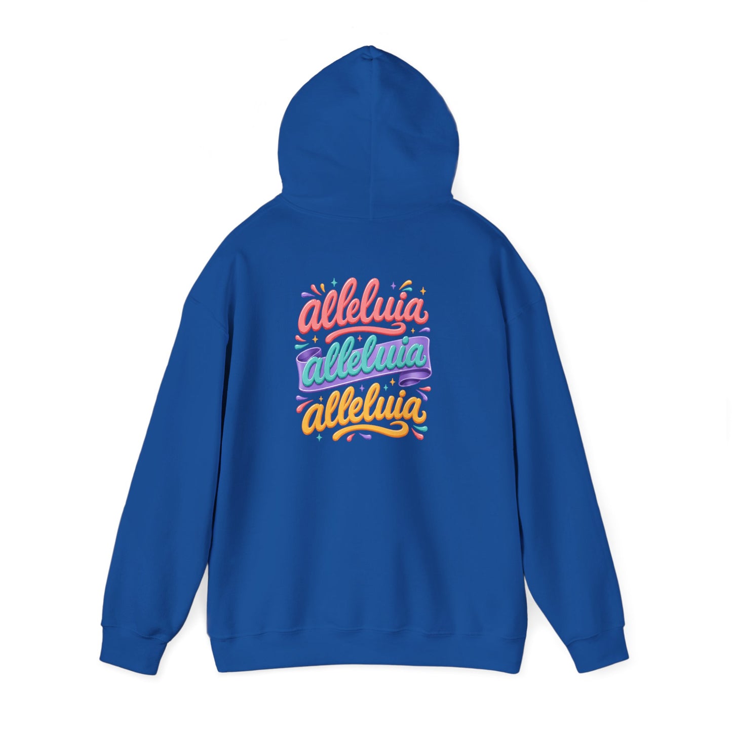 Trinity Drip Alleluia Hoodie — Colorful Back Print Religious Graphic Hoodie