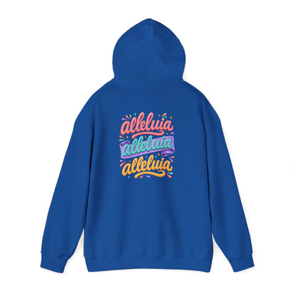 Trinity Drip Alleluia Hoodie — Colorful Back Print Religious Graphic Hoodie