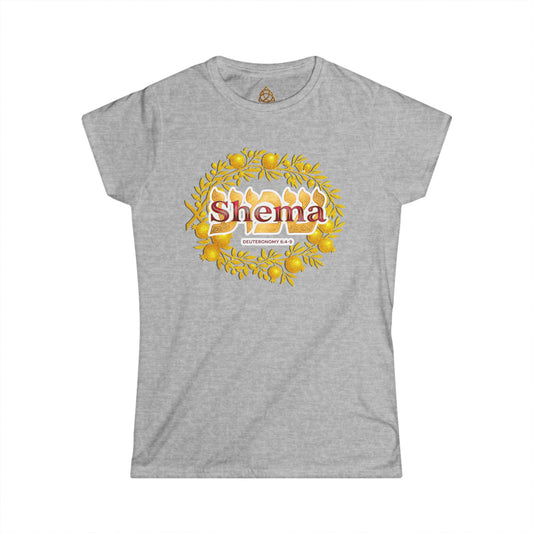 Shema Women's T-Shirt — Vibrant Neon Prayer Fist Graphic Tee