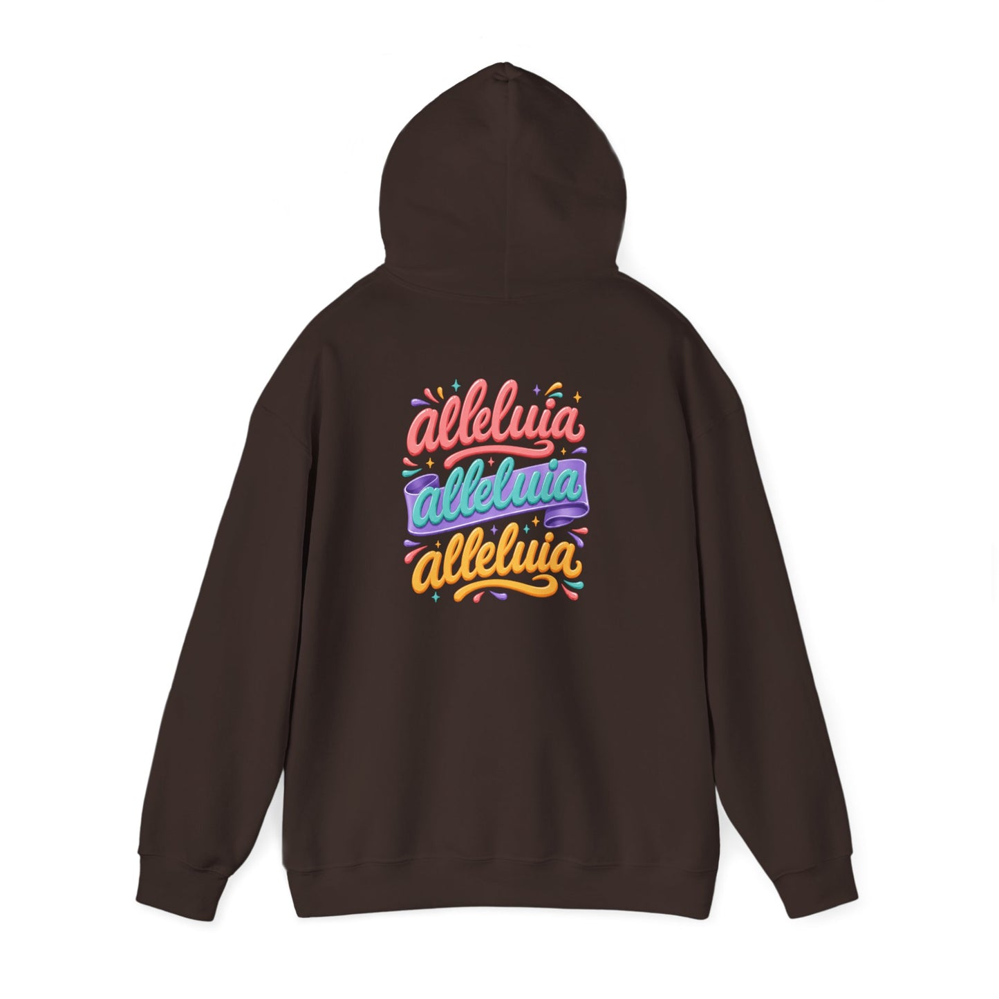 Trinity Drip Alleluia Hoodie — Colorful Back Print Religious Graphic Hoodie