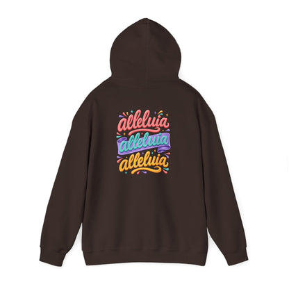Trinity Drip Alleluia Hoodie — Colorful Back Print Religious Graphic Hoodie