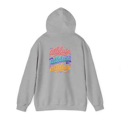 Trinity Drip Alleluia Hoodie — Colorful Back Print Religious Graphic Hoodie