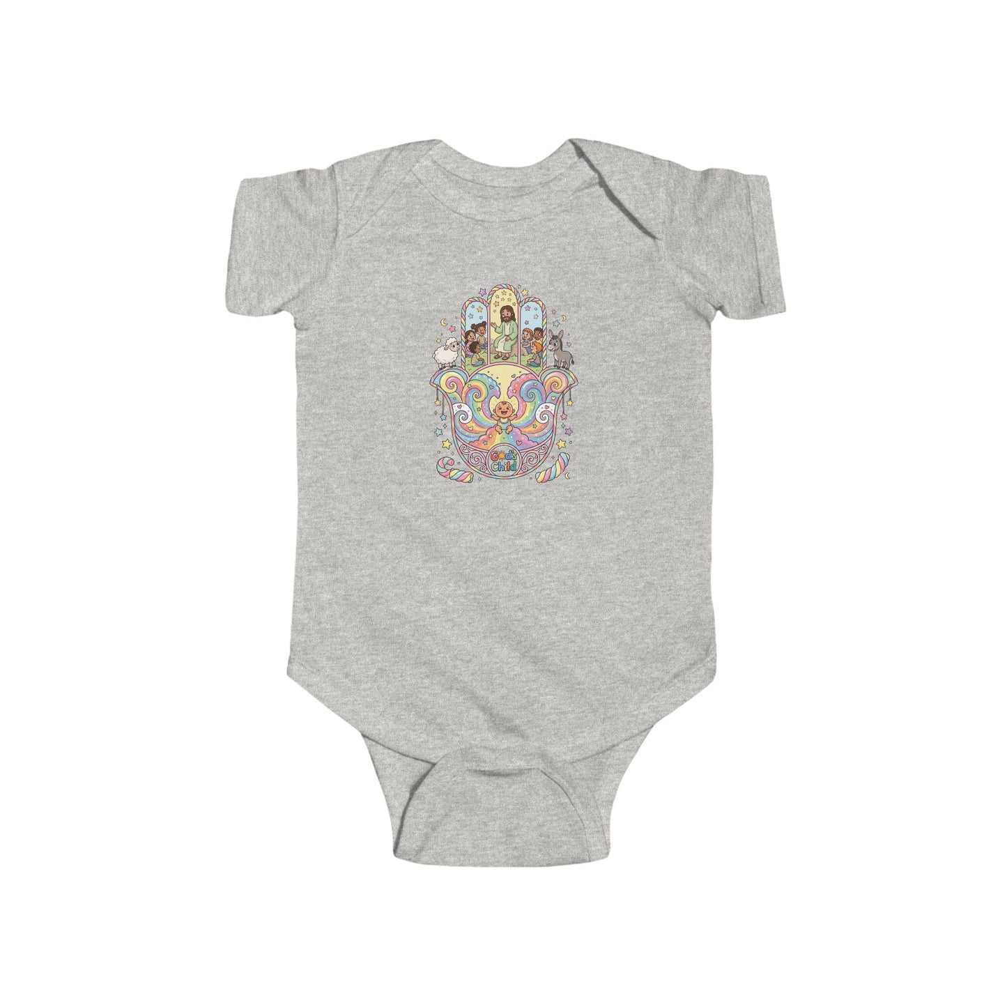 God's Child Candy Theme Hamsa Hand Baby Bodysuit — Infant Organic-Feel Onesie