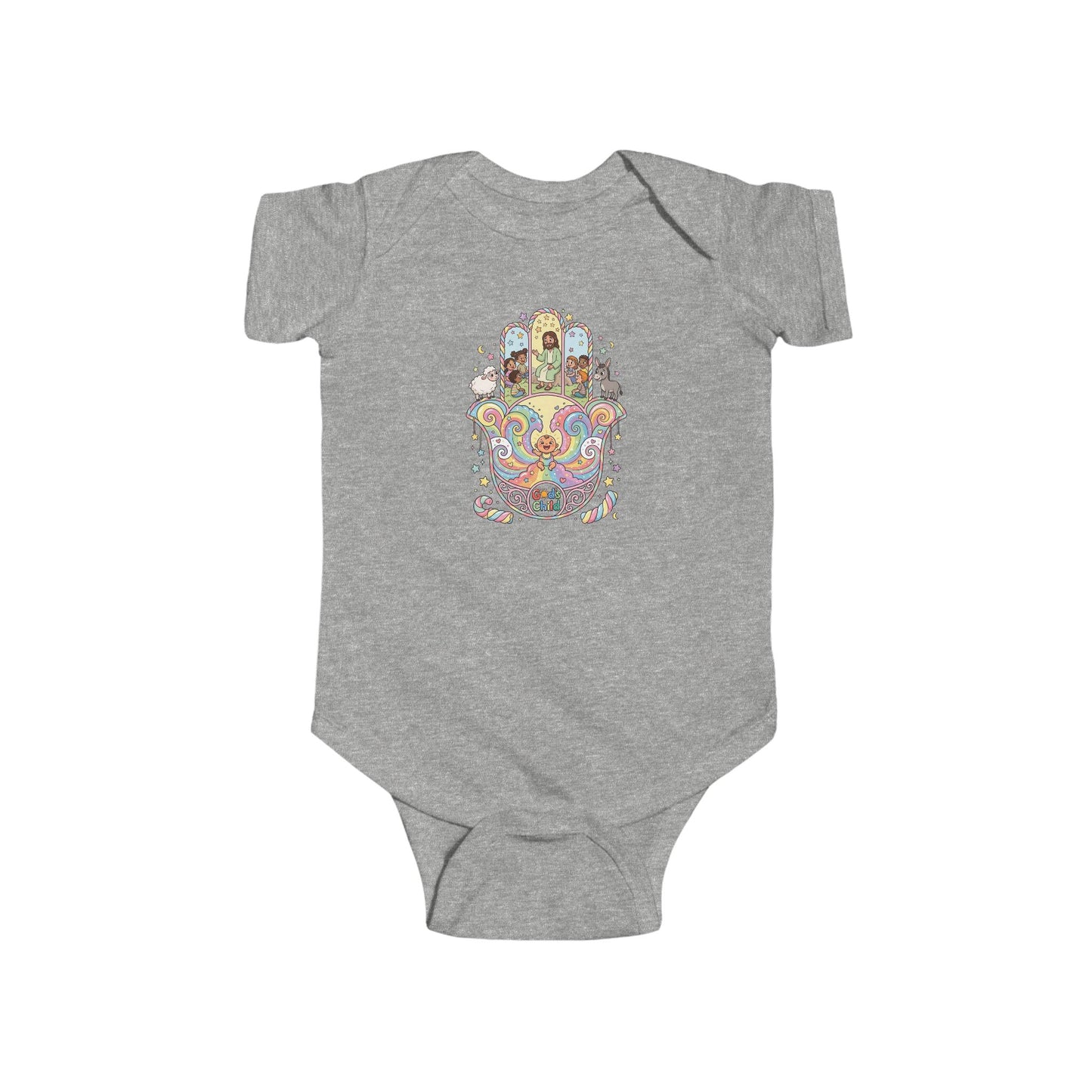 God's Child Candy Theme Hamsa Hand Baby Bodysuit — Infant Organic-Feel Onesie