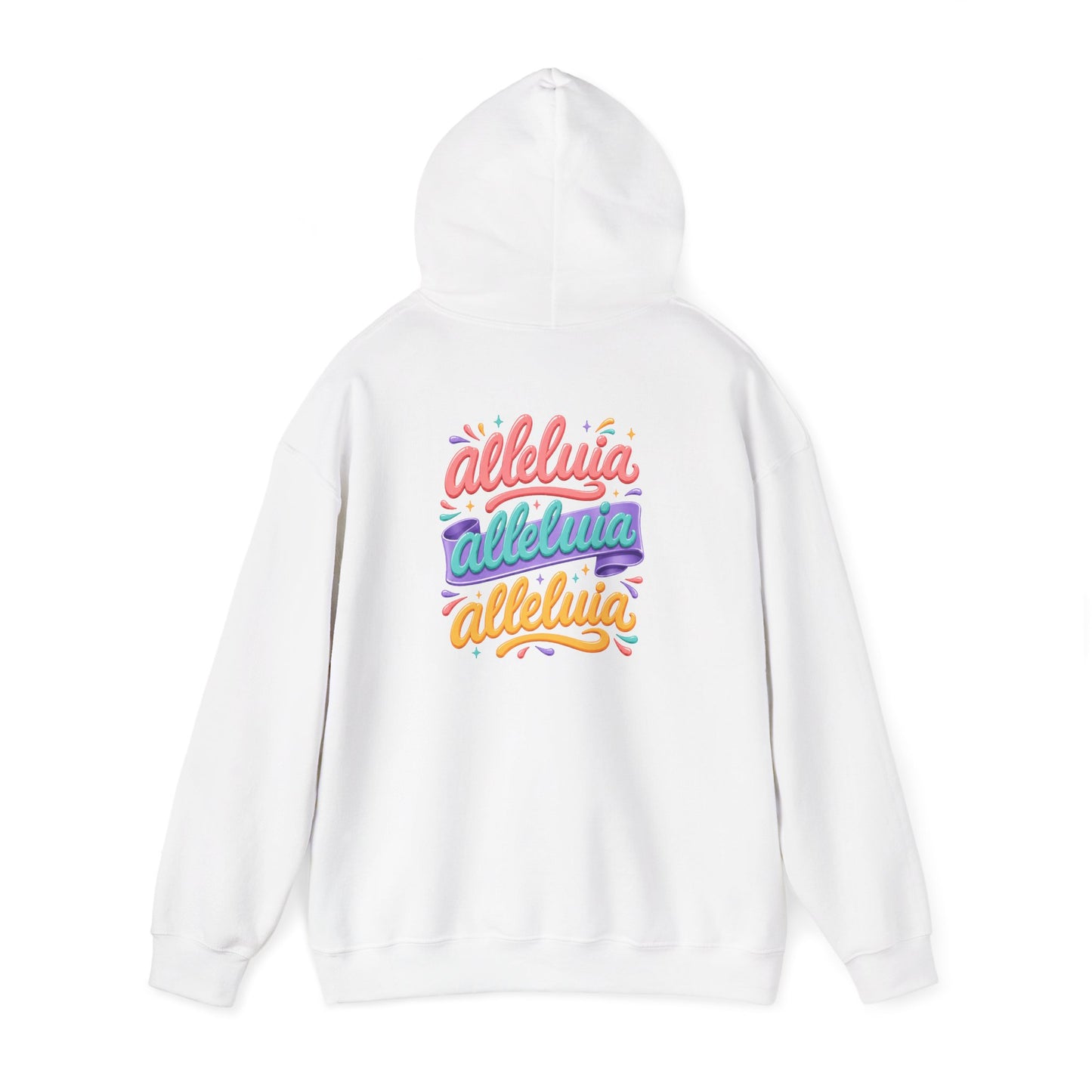Trinity Drip Alleluia Hoodie — Colorful Back Print Religious Graphic Hoodie