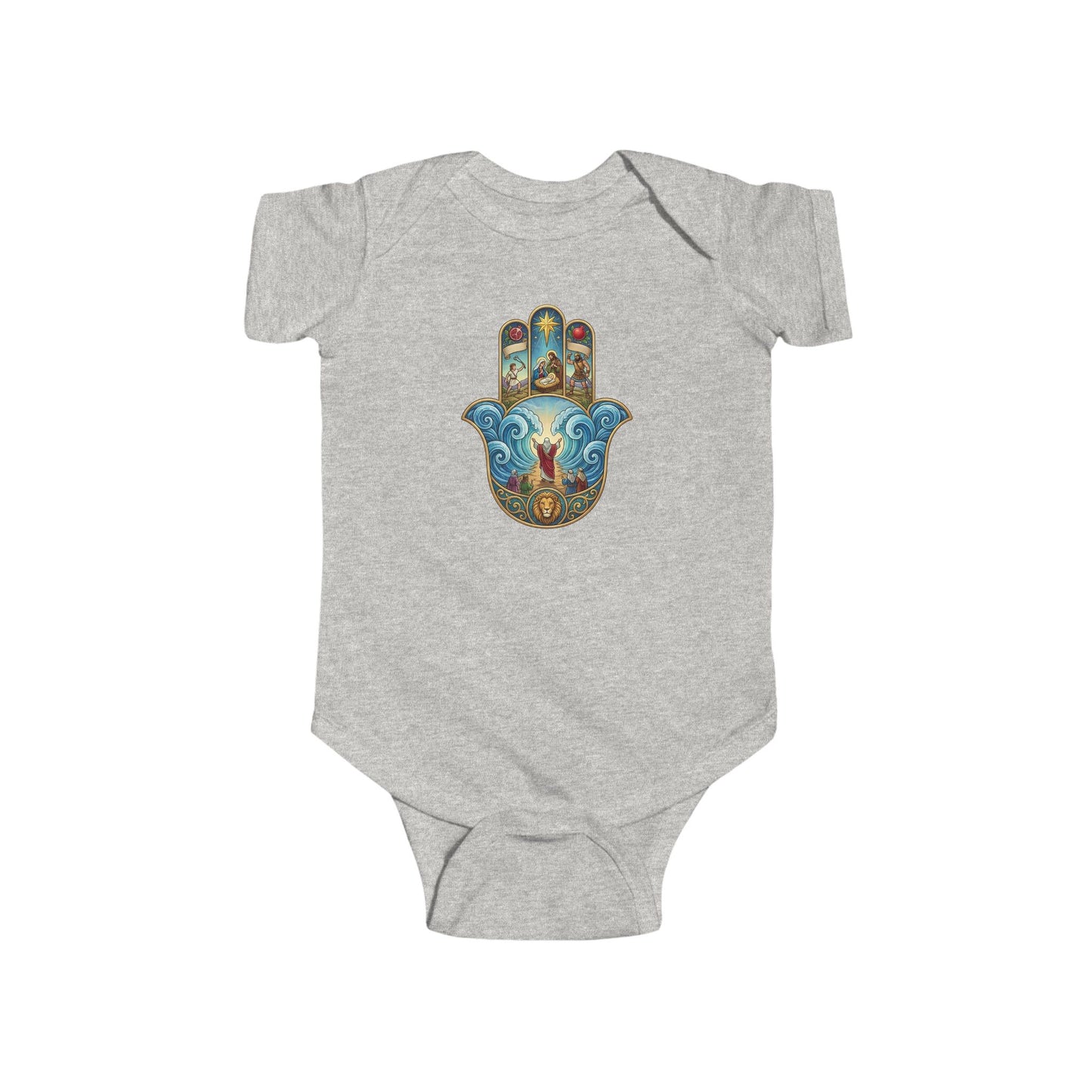 Mosaic Hamsa Hand Baby Bodysuit — Infant Organic-Feel Onesie