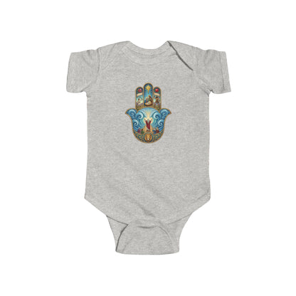 Mosaic Hamsa Hand Baby Bodysuit — Infant Organic-Feel Onesie