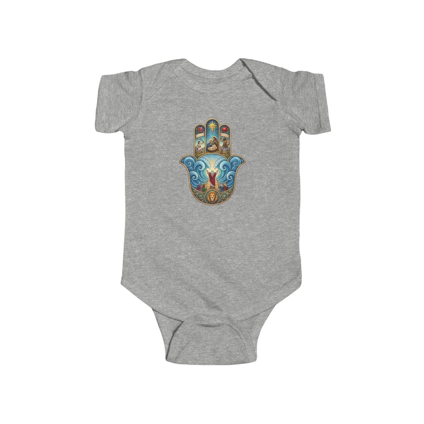 Mosaic Hamsa Hand Baby Bodysuit — Infant Organic-Feel Onesie