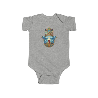 Mosaic Hamsa Hand Baby Bodysuit — Infant Organic-Feel Onesie