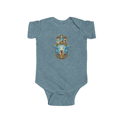 Mosaic Hamsa Hand Baby Bodysuit — Infant Organic-Feel Onesie