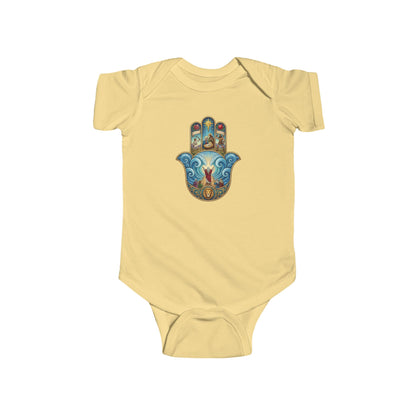 Mosaic Hamsa Hand Baby Bodysuit — Infant Organic-Feel Onesie