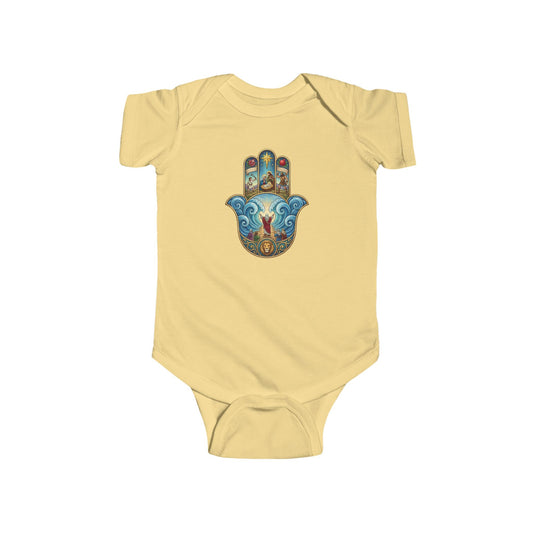Mosaic Hamsa Hand Baby Bodysuit — Infant Organic-Feel Onesie