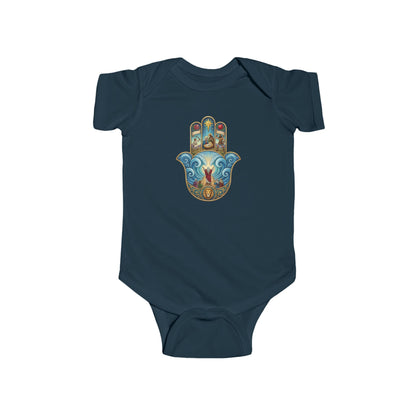 Mosaic Hamsa Hand Baby Bodysuit — Infant Organic-Feel Onesie