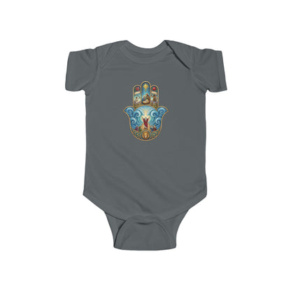 Mosaic Hamsa Hand Baby Bodysuit — Infant Organic-Feel Onesie