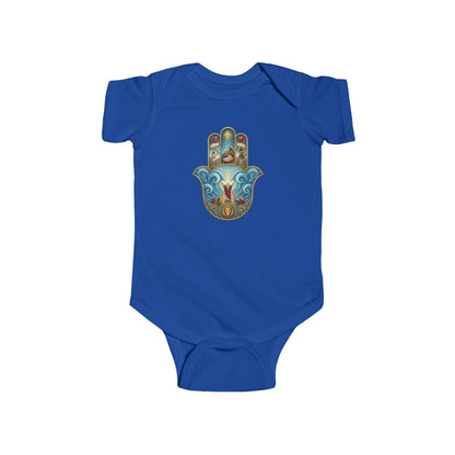Mosaic Hamsa Hand Baby Bodysuit — Infant Organic-Feel Onesie