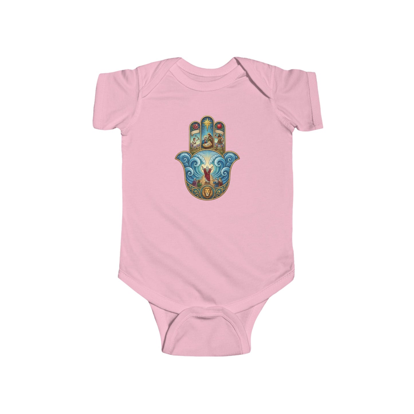 Mosaic Hamsa Hand Baby Bodysuit — Infant Organic-Feel Onesie