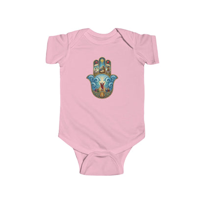 Mosaic Hamsa Hand Baby Bodysuit — Infant Organic-Feel Onesie
