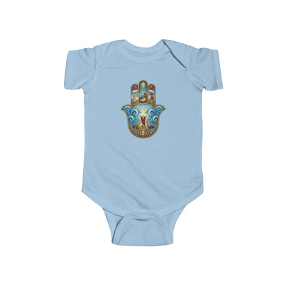 Mosaic Hamsa Hand Baby Bodysuit — Infant Organic-Feel Onesie