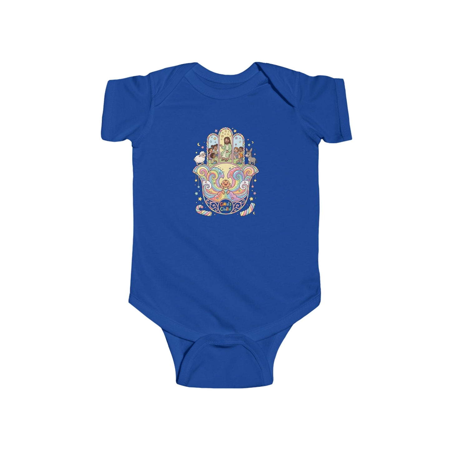 God's Child Candy Theme Hamsa Hand Baby Bodysuit — Infant Organic-Feel Onesie
