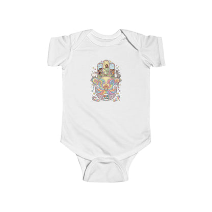 God's Child Candy Theme Hamsa Hand Baby Bodysuit — Infant Organic-Feel Onesie