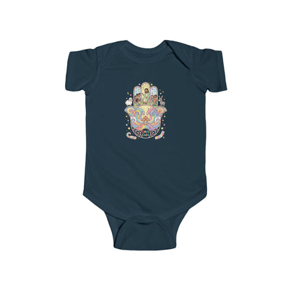 God's Child Candy Theme Hamsa Hand Baby Bodysuit — Infant Organic-Feel Onesie