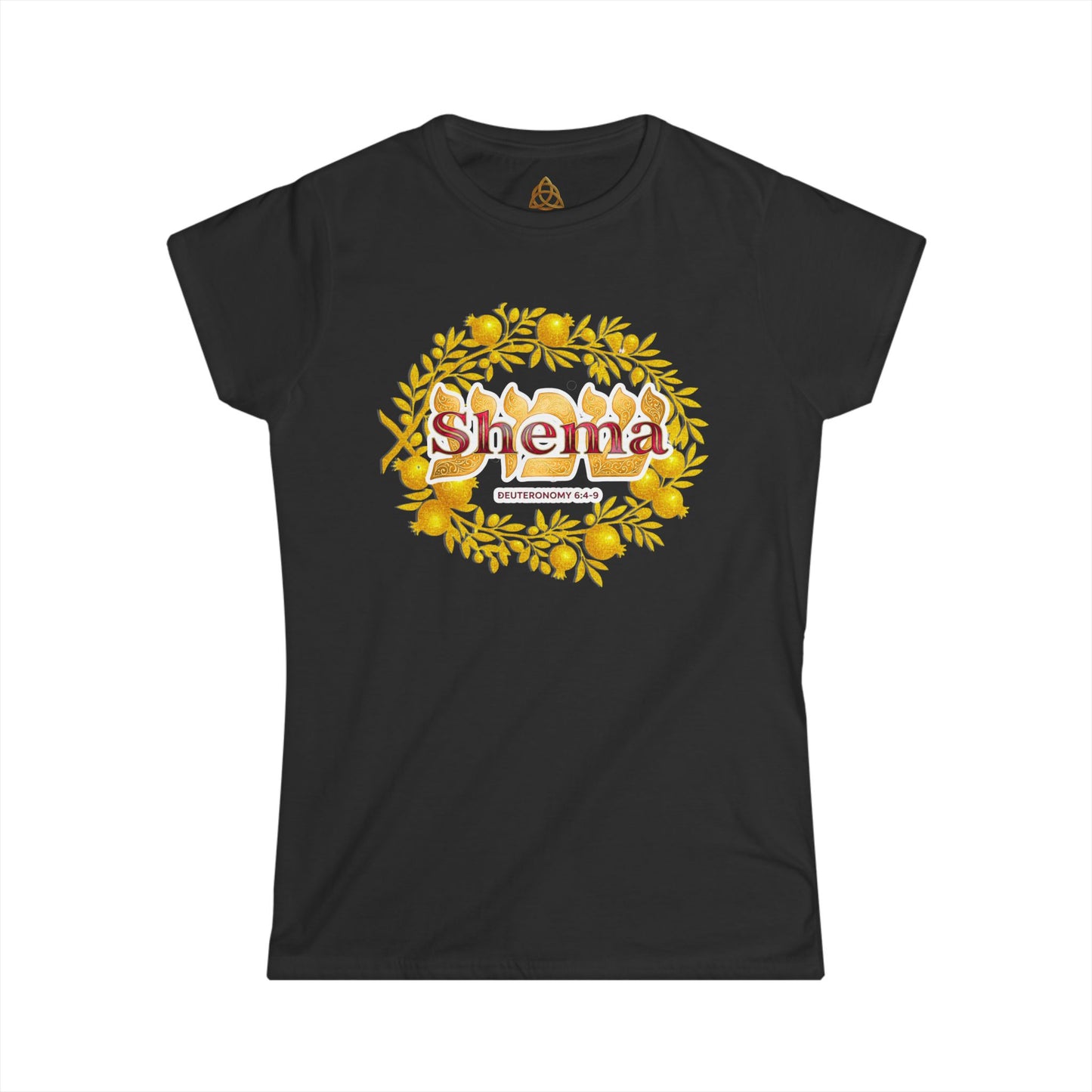 Shema Women's T-Shirt — Vibrant Neon Prayer Fist Graphic Tee